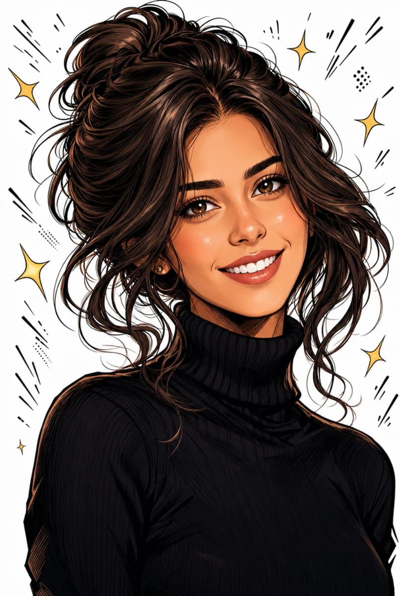 Comic Style Sparkle Portrait Prompt — Anime-Influenced Digital Art