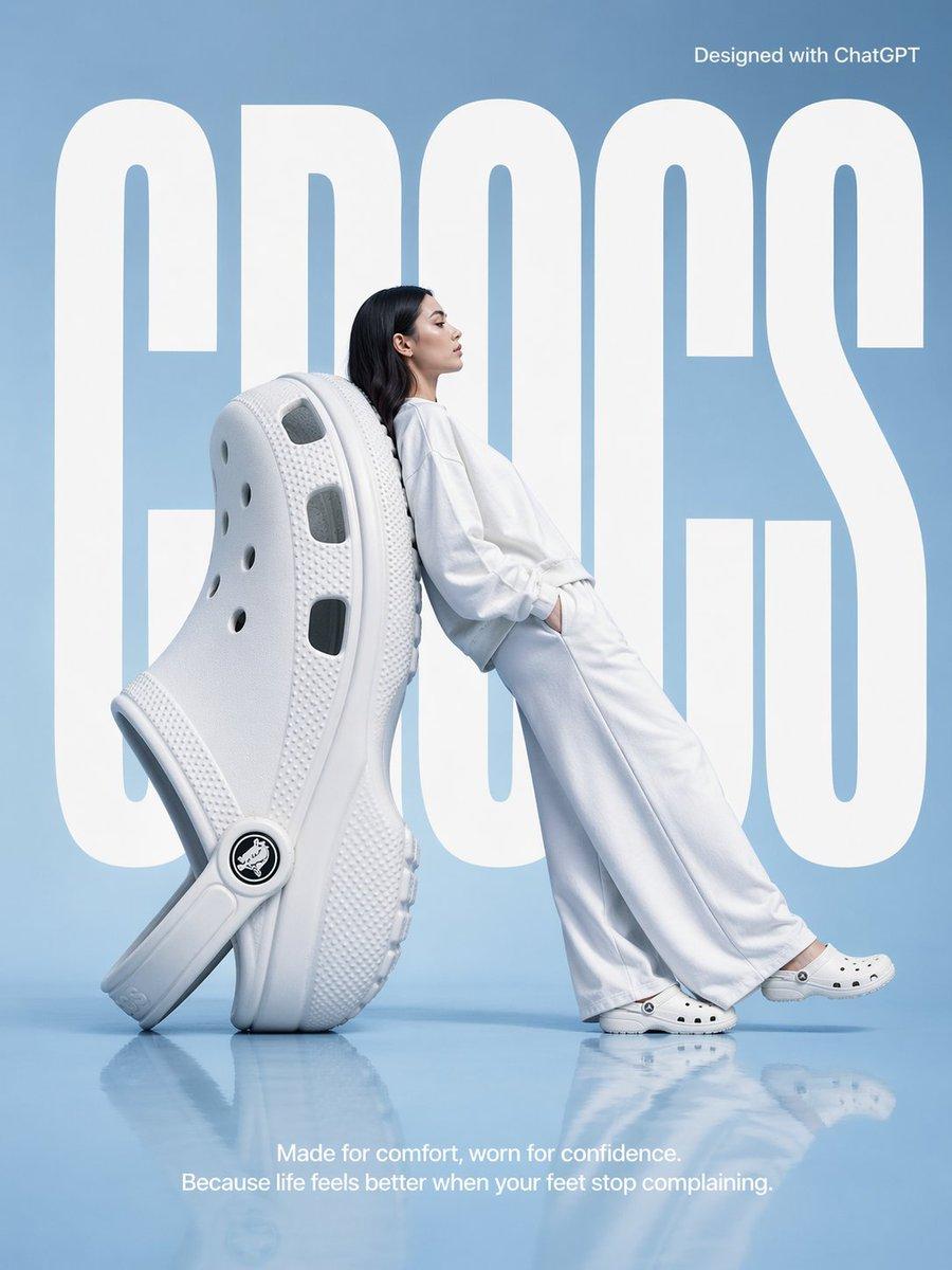 Crocs Surrealist Fashion Advertising Poster Prompt — High-Concept Studio Ad