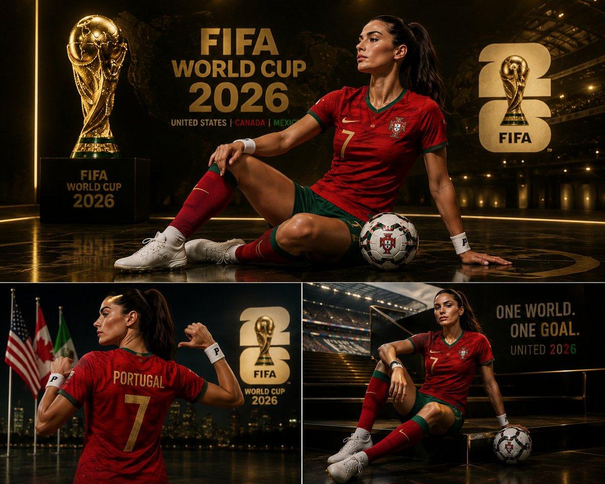 Portugal World Cup 2026 Poster Prompt — 3-Panel Sports Collage — AI image generated with GPT Image 2