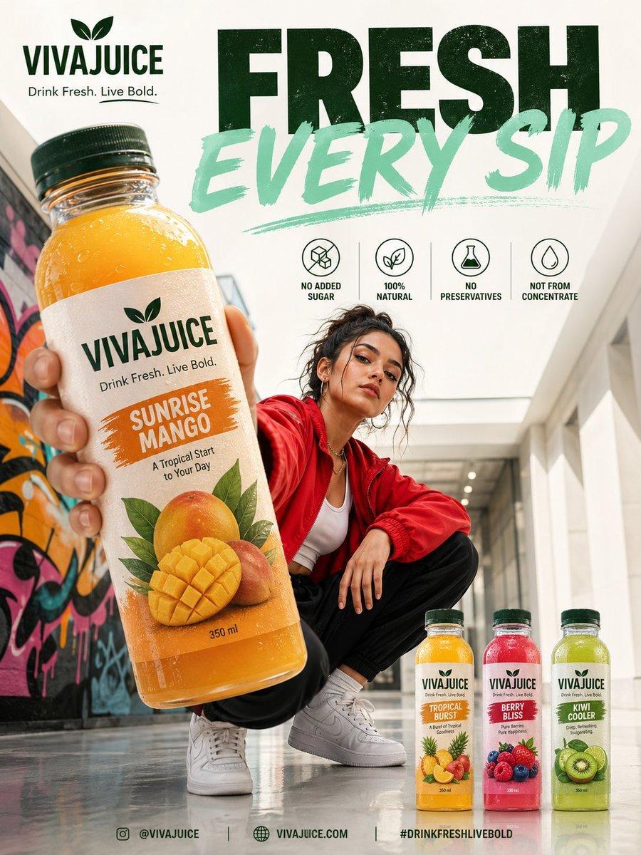 Premium Beverage Ad Poster Prompt — Urban Streetwear Juice Campaign