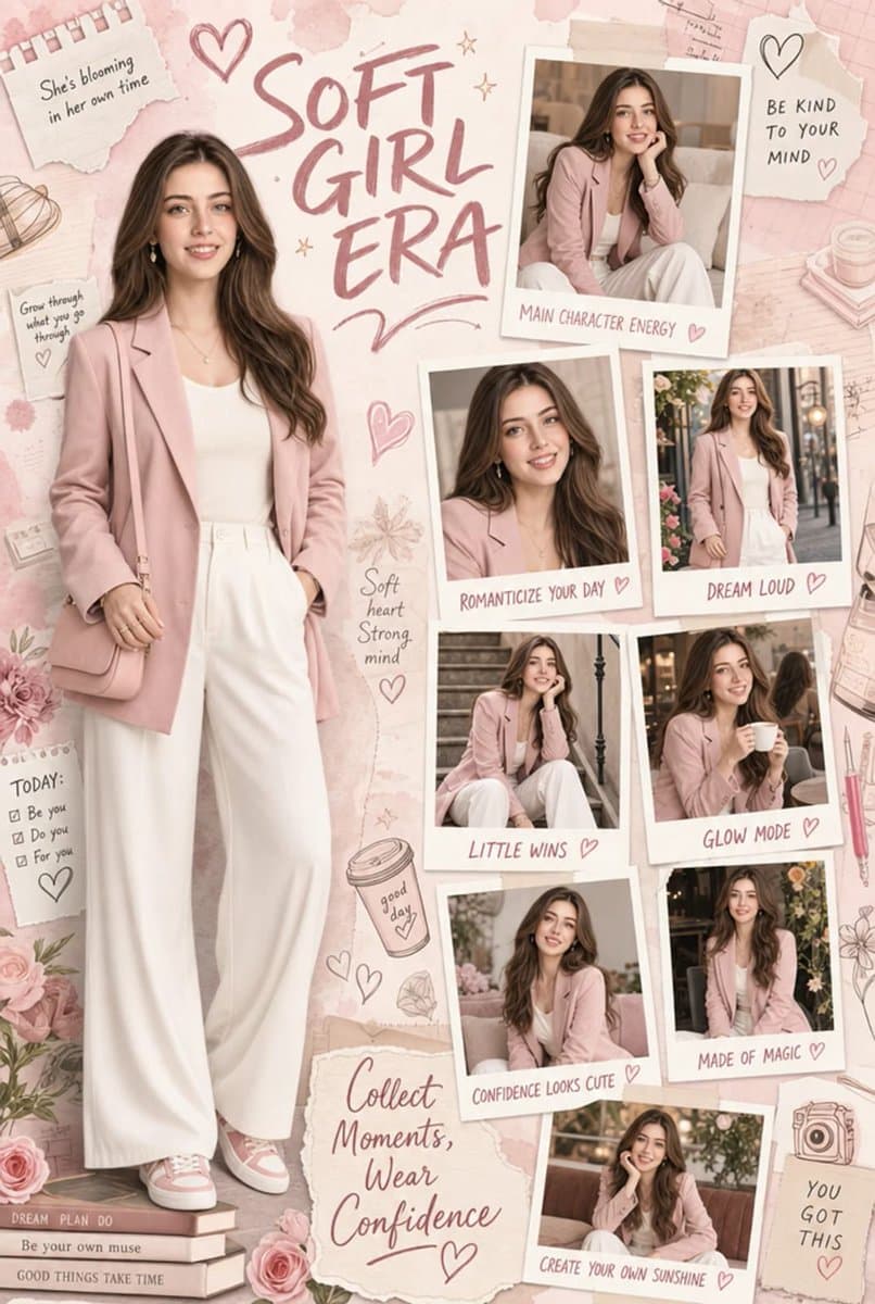 Soft Girl Era Scrapbook Collage Prompt — Netflix Cinematic Lifestyle Poster — AI image generated with GPT Image 2