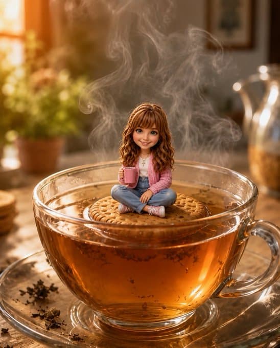 Chibi Teacup Biscuit Macro Prompt — Cute Miniature Café Portrait — AI image generated with GPT Image 2