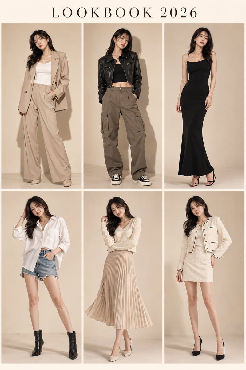 LOOKBOOK 2026 Korean Fashion Prompt — 6-Panel Identity-Lock Editorial — AI image generated with GPT Image 2