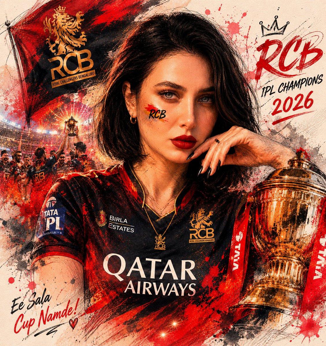 RCB IPL Champions 2026 Poster Prompt — Mixed-Media Cricket Art — AI image generated with GPT Image 2
