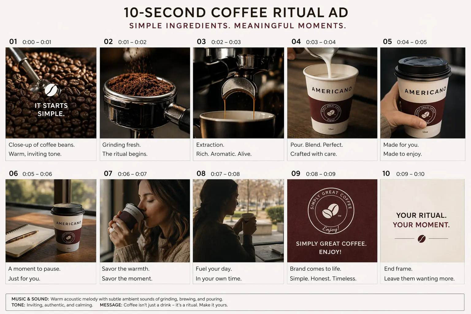 Coffee Ad Storyboard