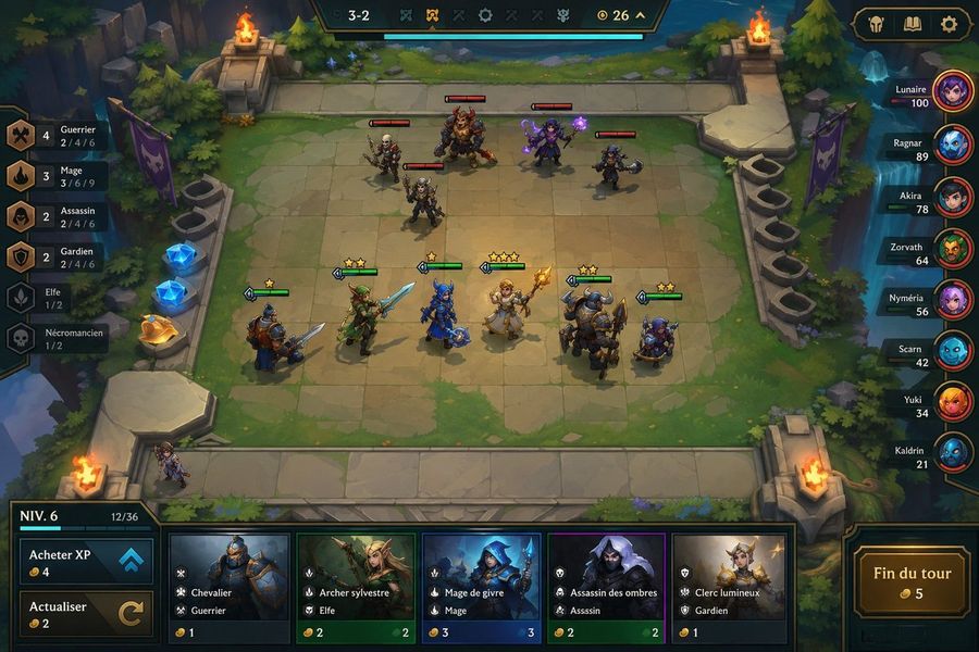 Fantasy Auto-Battler Gameplay UI